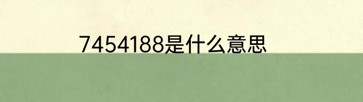 7454188是什么意思