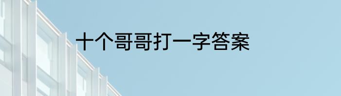 十个哥哥打一字答案