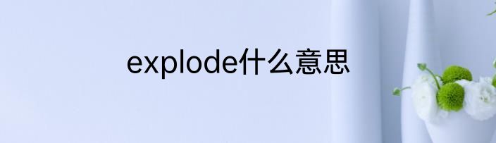 explode什么意思