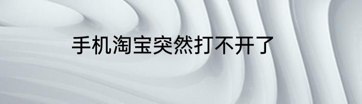 手机淘宝突然打不开了