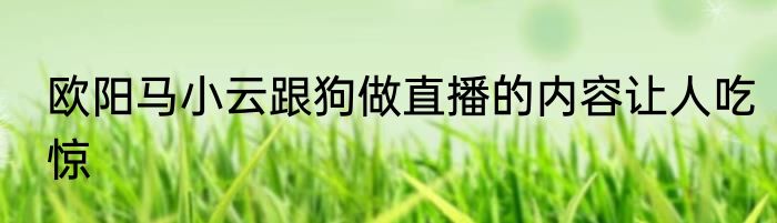 欧阳马小云跟狗做直播的内容让人吃惊