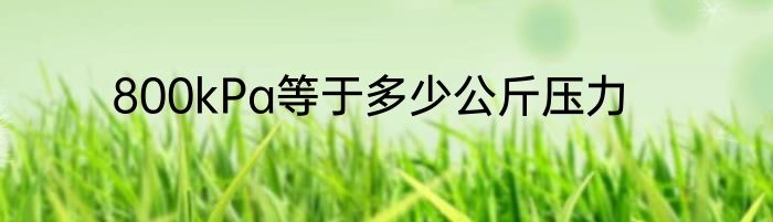 800kPa等于多少公斤压力
