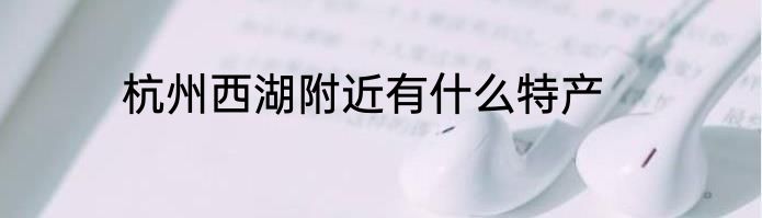 杭州西湖附近有什么特产