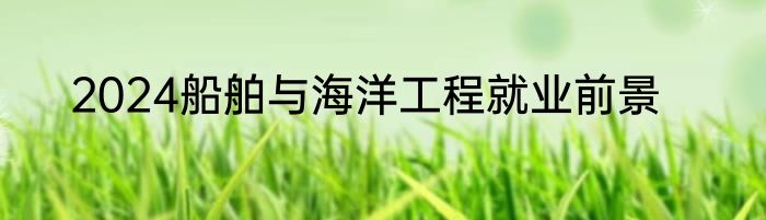 2024船舶与海洋工程就业前景
