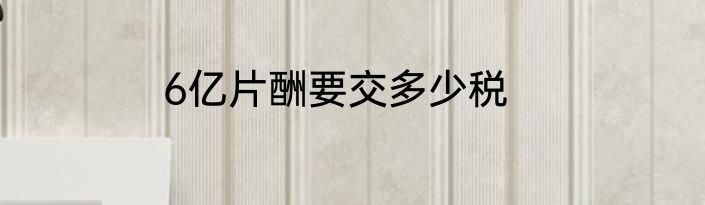 6亿片酬要交多少税