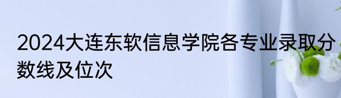 2024大连东软信息学院各专业录取分数线及位次