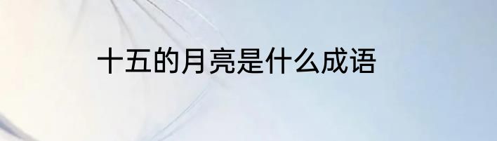十五的月亮是什么成语