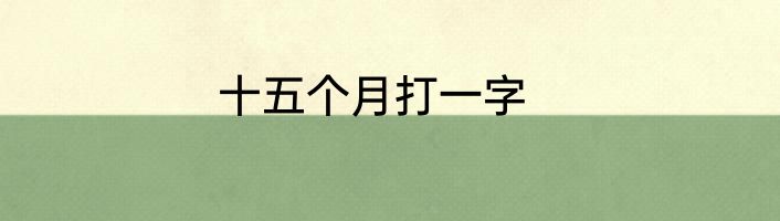 十五个月打一字