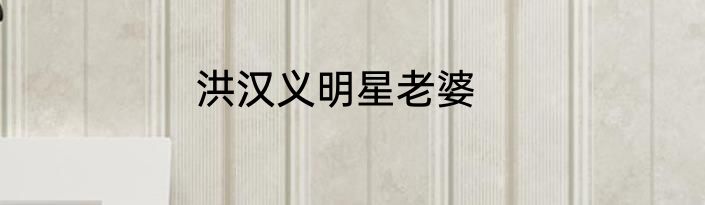 洪汉义明星老婆