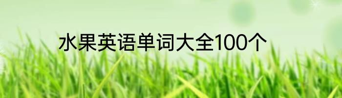 水果英语单词大全100个