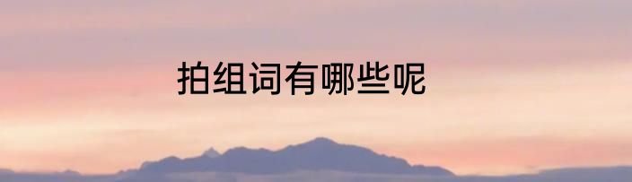 拍组词有哪些呢