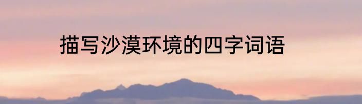 描写沙漠环境的四字词语