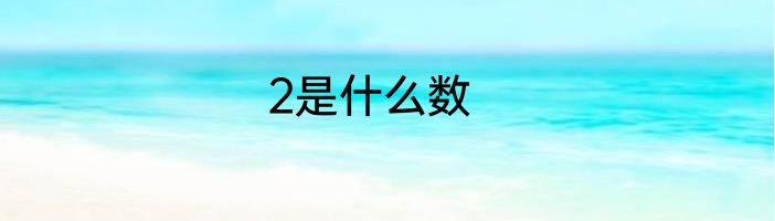 2是什么数