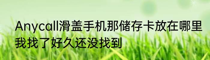 Anycall滑盖手机那储存卡放在哪里我找了好久还没找到