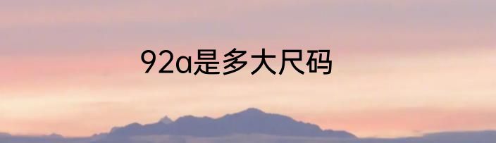 92a是多大尺码