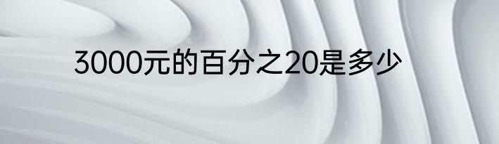 3000元的百分之20是多少
