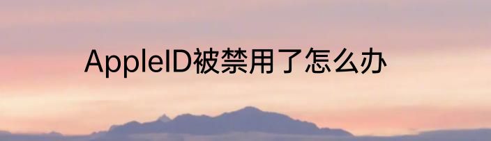 AppleID被禁用了怎么办