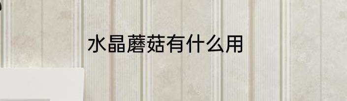 水晶蘑菇有什么用