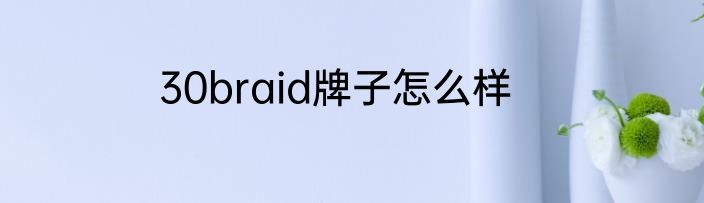30braid牌子怎么样
