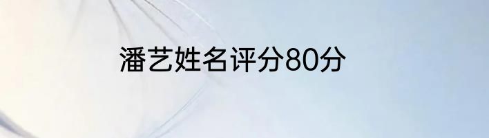 潘艺姓名评分80分
