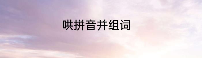 哄拼音并组词
