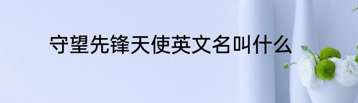 守望先锋天使英文名叫什么