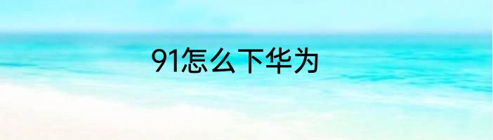 91怎么下华为