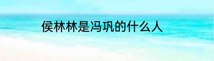 侯林林是冯巩的什么人