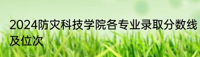 2024防灾科技学院各专业录取分数线及位次