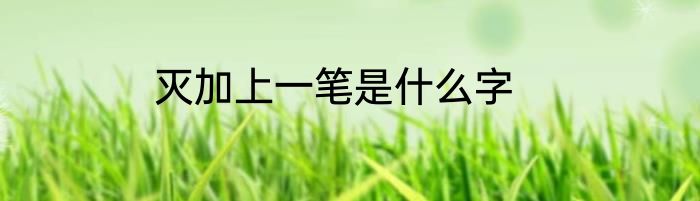 灭加上一笔是什么字