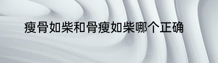 瘦骨如柴和骨瘦如柴哪个正确