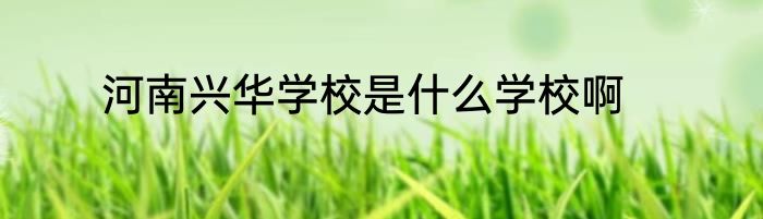 河南兴华学校是什么学校啊
