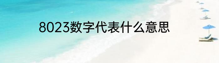 8023数字代表什么意思