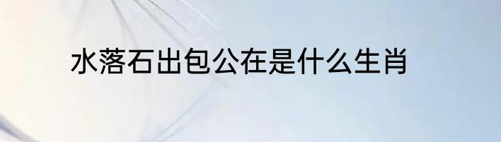 水落石出包公在是什么生肖