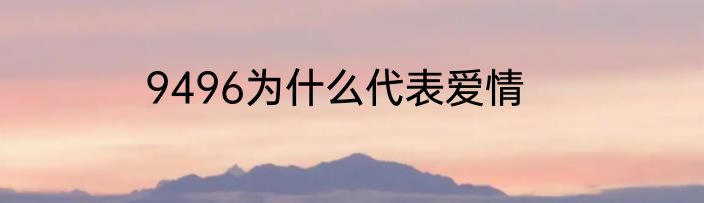 9496为什么代表爱情