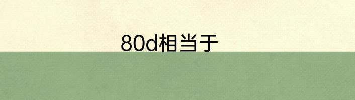 80d相当于