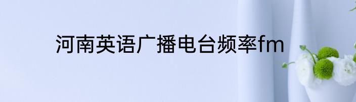 河南英语广播电台频率fm