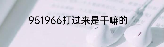 951966打过来是干嘛的