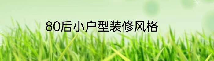 80后小户型装修风格