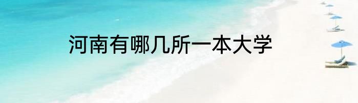 河南有哪几所一本大学