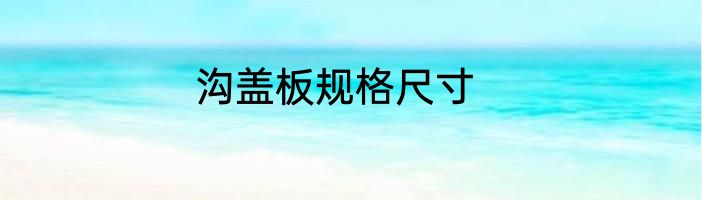 沟盖板规格尺寸