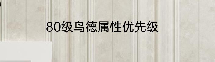 80级鸟德属性优先级