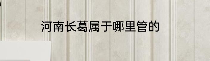 河南长葛属于哪里管的