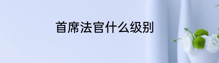 首席法官什么级别