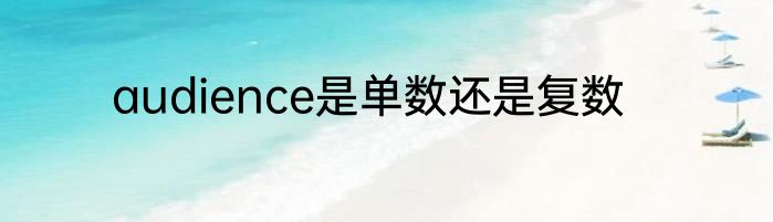 audience是单数还是复数
