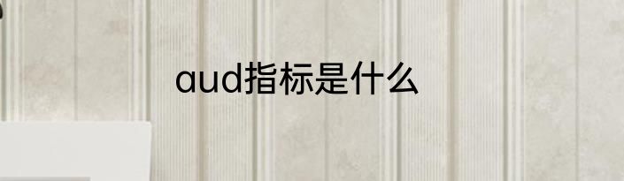 aud指标是什么