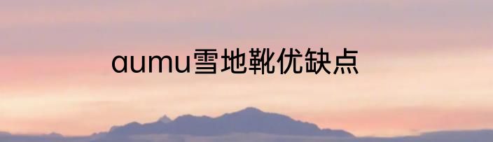 aumu雪地靴优缺点
