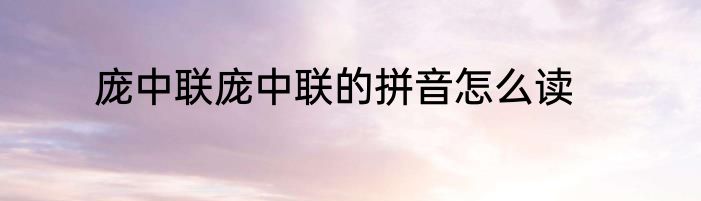 庞中联庞中联的拼音怎么读