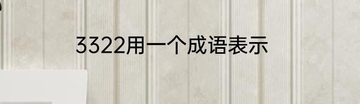 3322用一个成语表示