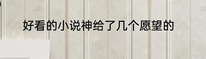 好看的小说神给了几个愿望的